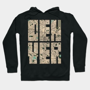 Denver, USA City Map Typography - Vintage Hoodie